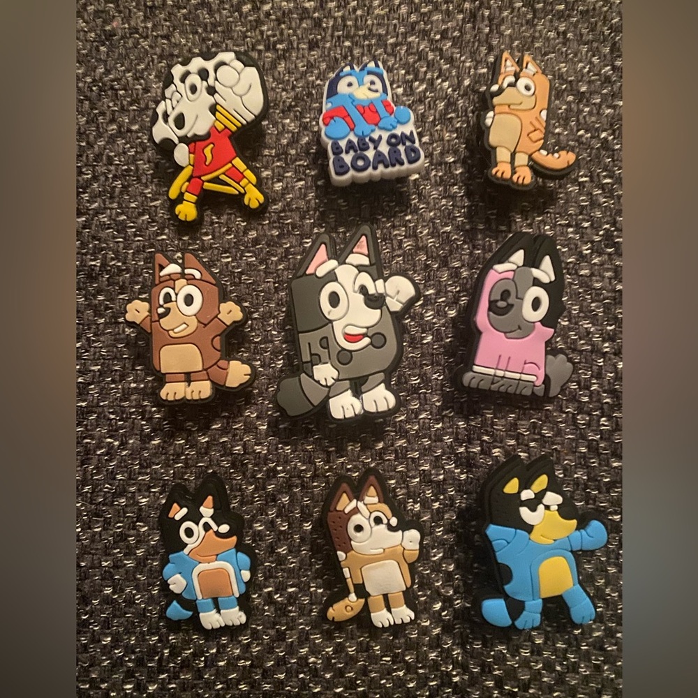 New Bluey Croc Charms- 9pcs